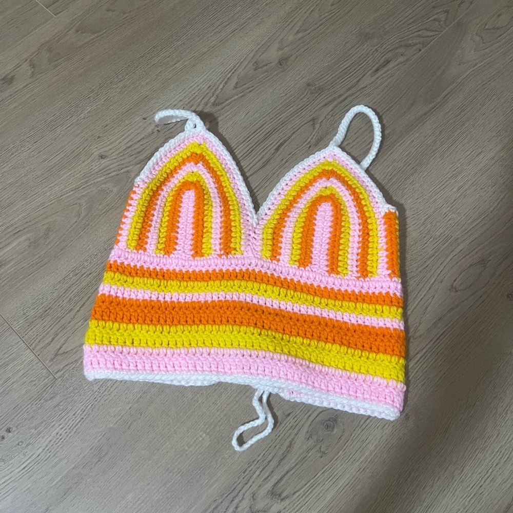 Colorful Crochet Halter Top